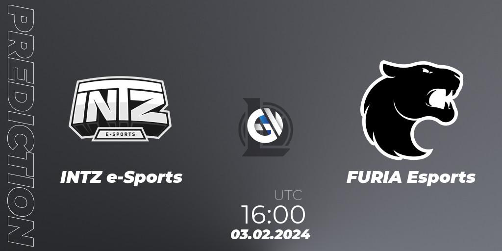 Prognose für das Spiel INTZ e-Sports VS FURIA Esports. 03.02.24. LoL - CBLOL Split 1 2024 - Group Stage