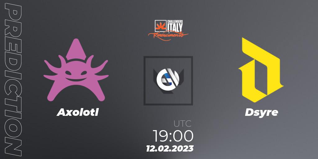 Prognose für das Spiel Axolotl VS Dsyre. 12.02.23. VALORANT - VALORANT Challengers 2023 Italy: Rinascimento Split 1