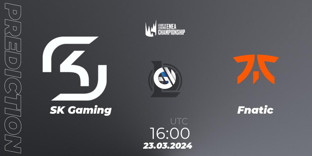 Prognose für das Spiel SK Gaming VS Fnatic. 23.03.24. LoL - LEC Spring 2024 - Regular Season