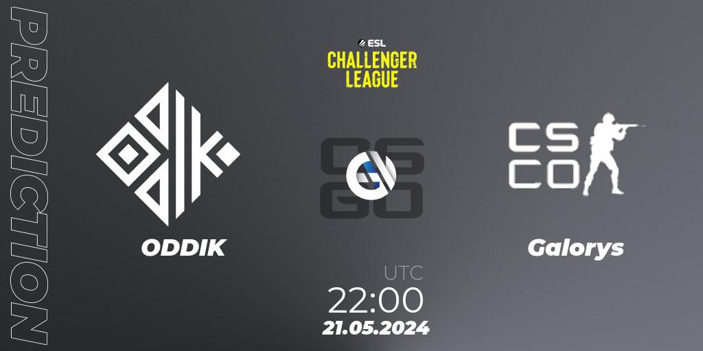 Prognose für das Spiel ODDIK VS Galorys. 22.05.2024 at 19:00. Counter-Strike (CS2) - ESL Challenger League Season 47: South America