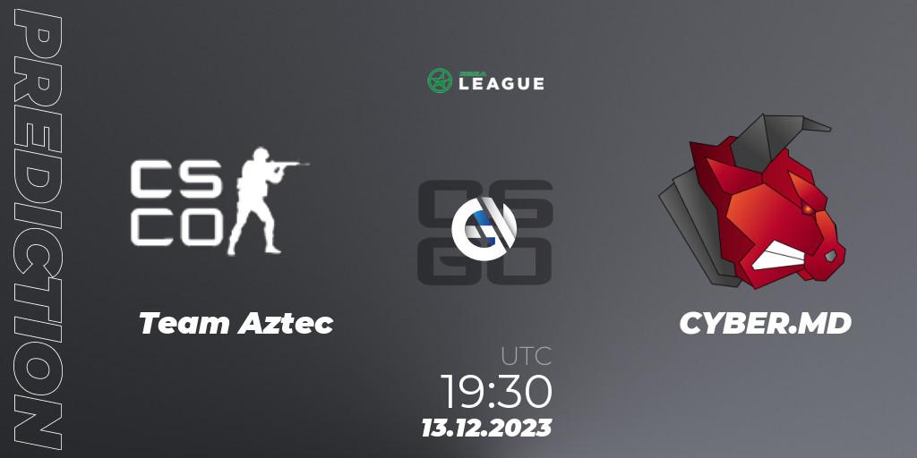 Prognose für das Spiel Team Aztec VS CYBER.MD. 13.12.2023 at 19:30. Counter-Strike (CS2) - ESEA Season 47: Open Division - Europe