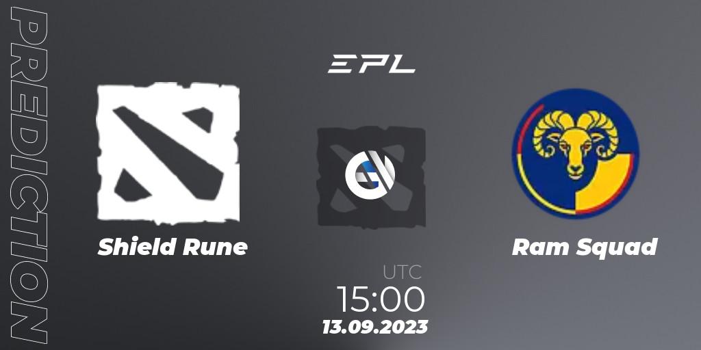 Prognose für das Spiel Shield Rune VS Ram Squad. 13.09.23. Dota 2 - European Pro League Season 12