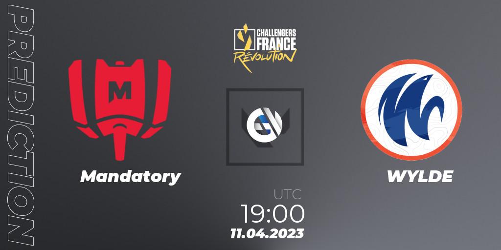 Prognose für das Spiel Mandatory VS WYLDE. 11.04.2023 at 19:10. VALORANT - VALORANT Challengers France: Revolution Split 2 - Regular Season