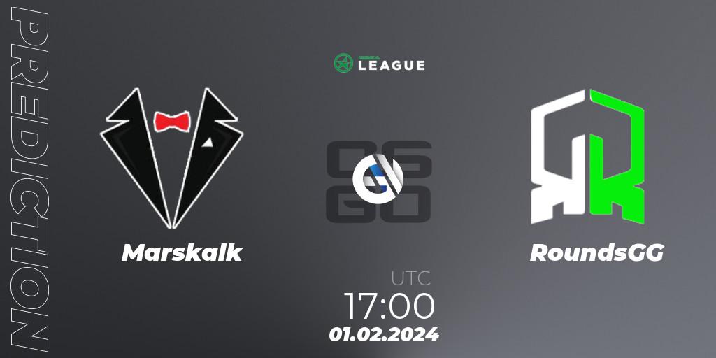 Prognose für das Spiel Marskalk VS RoundsGG. 01.02.24. CS2 (CS:GO) - ESEA Season 48: Advanced Division - Europe