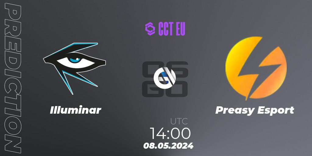 Prognose für das Spiel Illuminar VS Preasy Esport. 08.05.2024 at 14:00. Counter-Strike (CS2) - CCT Season 2 European Series #3 Play-In