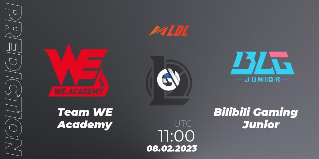 Prognose für das Spiel Team WE Academy VS Bilibili Gaming Junior. 08.02.2023 at 10:20. LoL - LDL 2023 - Swiss Stage