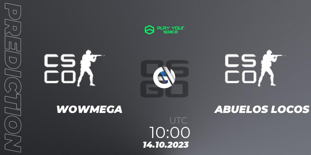 Prognose für das Spiel WOWMEGA VS ABUELOS LOCOS. 14.10.2023 at 10:00. Counter-Strike (CS2) - PYspace Cash Cup Finals
