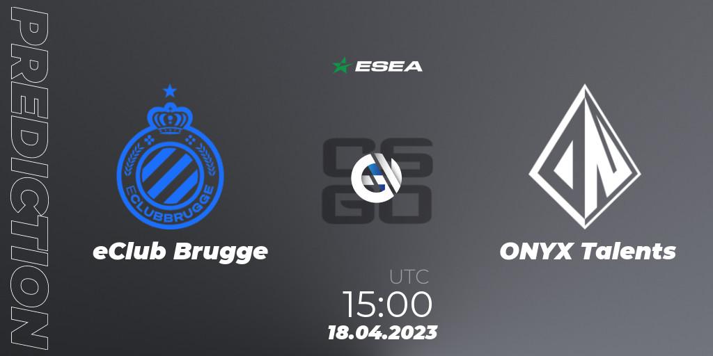 Prognose für das Spiel eClub Brugge VS ONYX Talents. 24.04.23. CS2 (CS:GO) - ESEA Season 45: Advanced Division - Europe