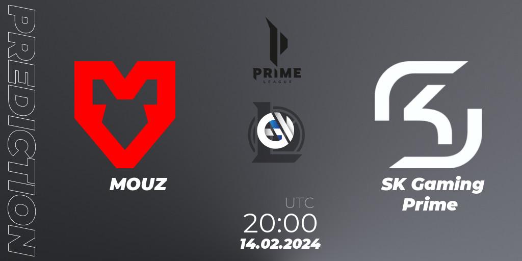 Prognose für das Spiel MOUZ VS SK Gaming Prime. 14.02.24. LoL - Prime League Spring 2024 - Group Stage