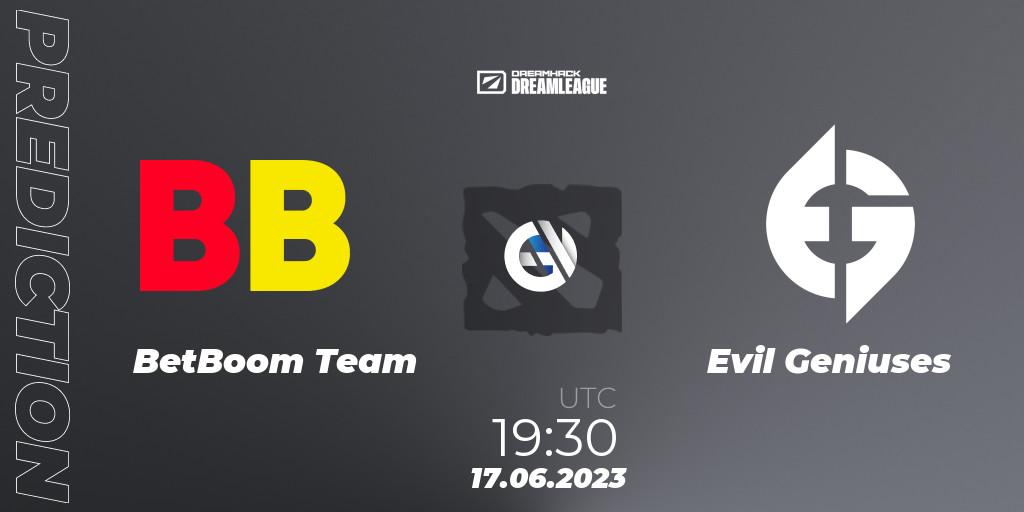 Prognose für das Spiel BetBoom Team VS Evil Geniuses. 17.06.23. Dota 2 - DreamLeague Season 20 - Group Stage 2