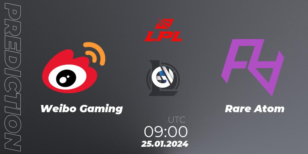 Prognose für das Spiel Weibo Gaming VS Rare Atom. 25.01.24. LoL - LPL Spring 2024 - Group Stage