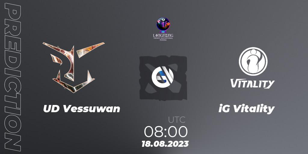 Prognose für das Spiel UD Vessuwan VS iG Vitality. 23.08.23. Dota 2 - LingNeng Trendy Invitational