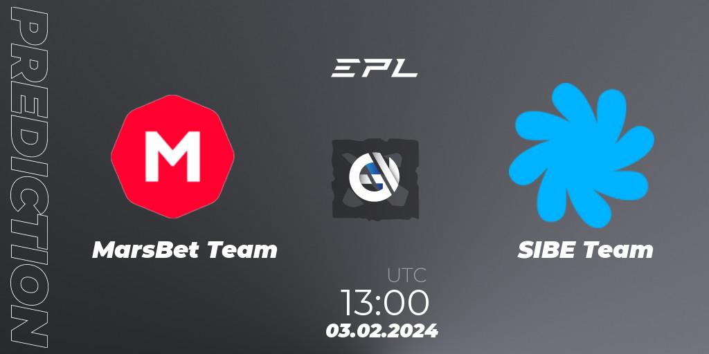 Prognose für das Spiel MarsBet Team VS SIBE Team. 03.02.24. Dota 2 - European Pro League Season 16