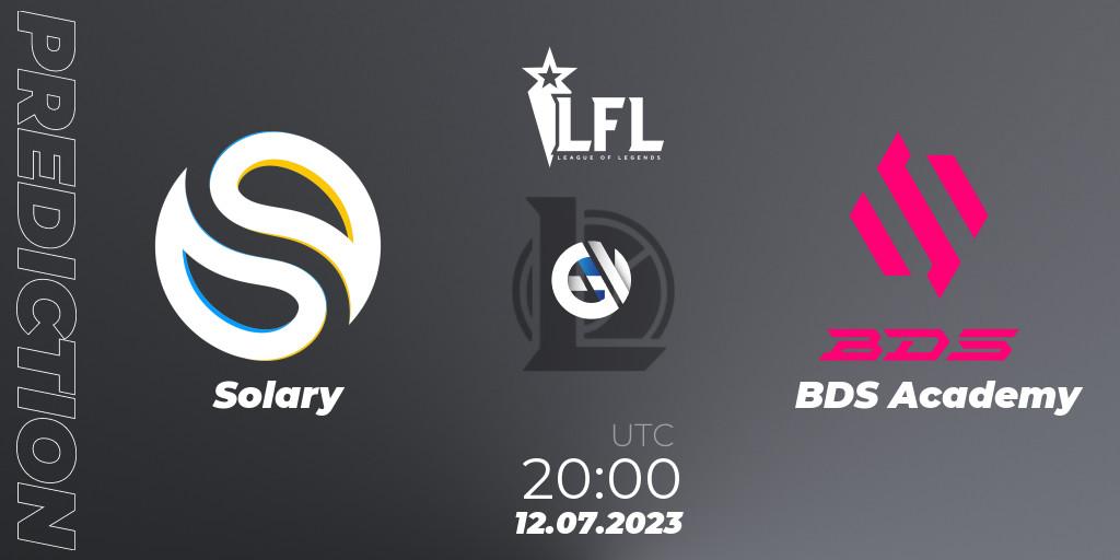 Prognose für das Spiel Solary VS BDS Academy. 12.07.23. LoL - LFL Summer 2023 - Group Stage