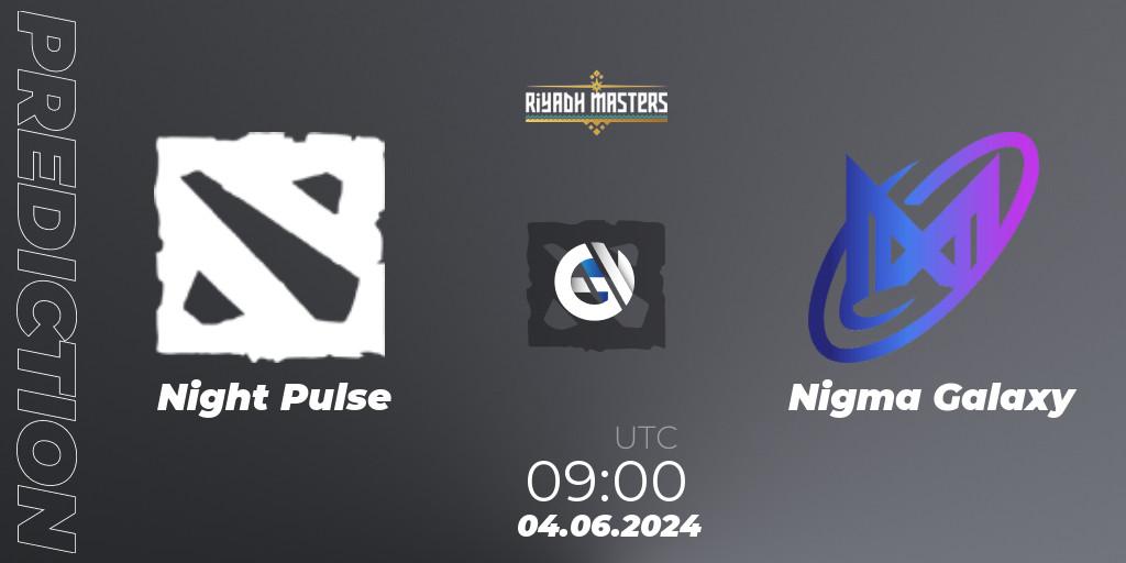 Prognose für das Spiel Night Pulse VS Nigma Galaxy. 04.06.2024 at 09:00. Dota 2 - Riyadh Masters 2024: MENA Closed Qualifier