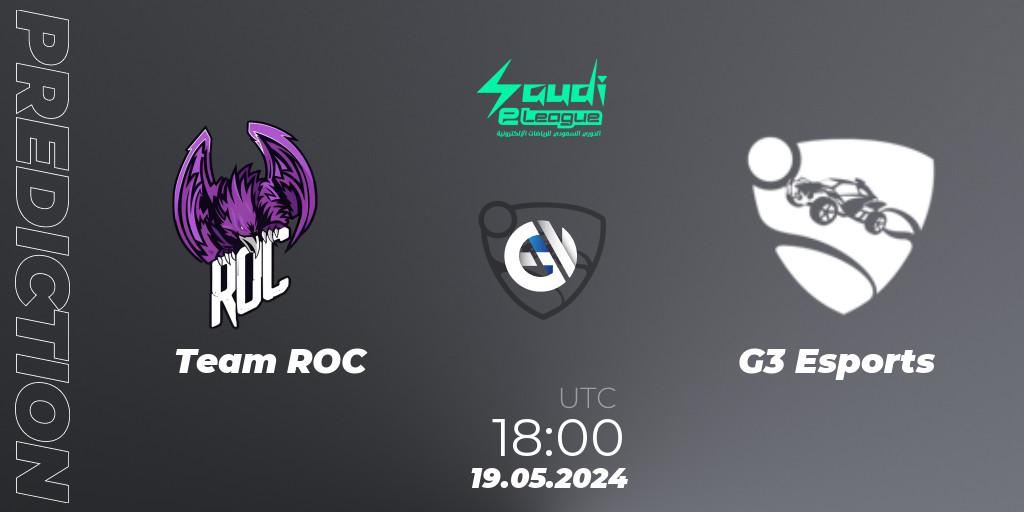Prognose für das Spiel Team ROC VS G3 Esports. 19.05.2024 at 18:00. Rocket League - Saudi eLeague 2024 - Major 2: Online Major Phase 1