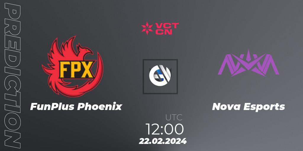 Prognose für das Spiel FunPlus Phoenix VS Nova Esports. 22.02.24. VALORANT - VCT 2024: China Kickoff