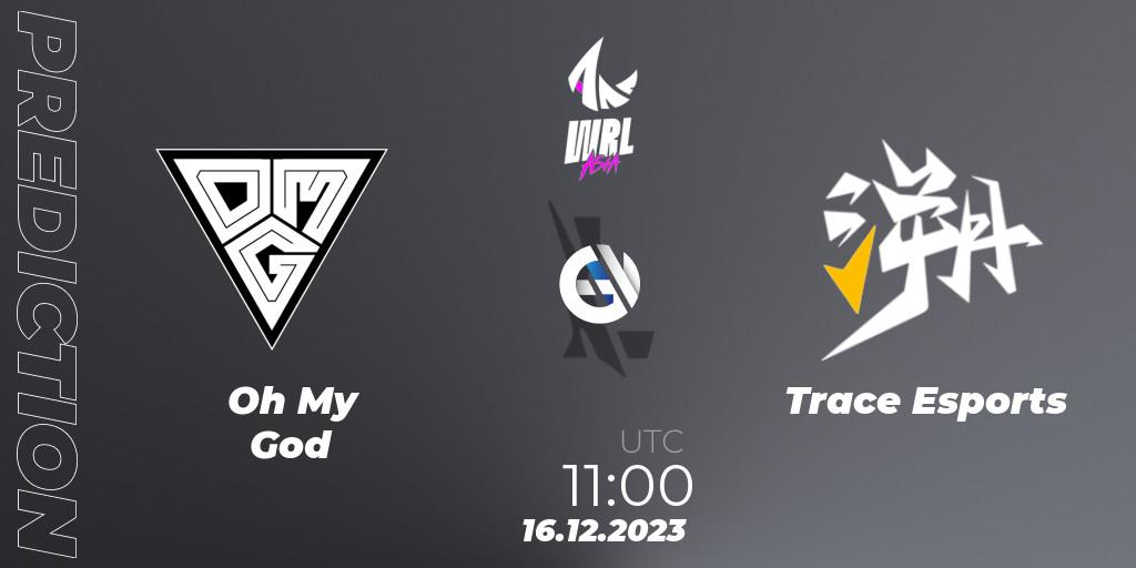 Prognose für das Spiel Oh My God VS Trace Esports. 16.12.2023 at 11:00. Wild Rift - WRL Asia 2023 - Season 2 - Regular Season