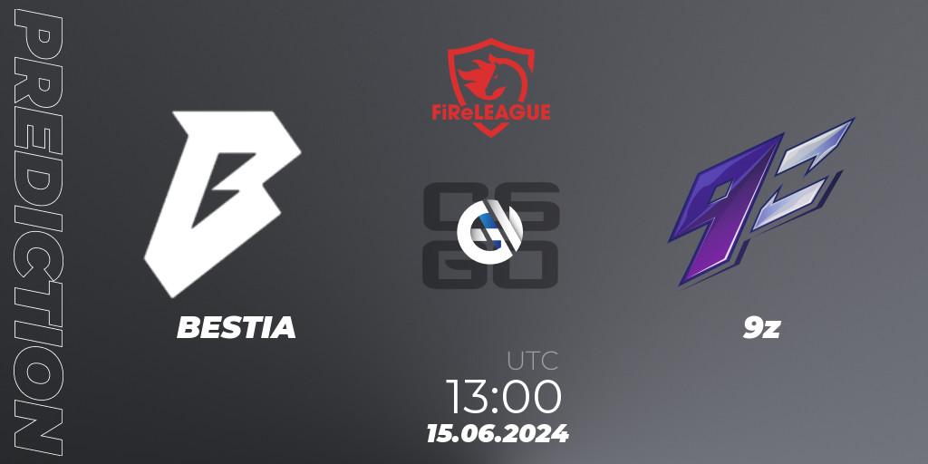 Prognose für das Spiel BESTIA VS 9z. 15.06.2024 at 13:15. Counter-Strike (CS2) - FiReLEAGUE 2023 Global Finals