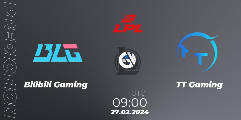 Prognose für das Spiel Bilibili Gaming VS TT Gaming. 27.02.24. LoL - LPL Spring 2024 - Group Stage