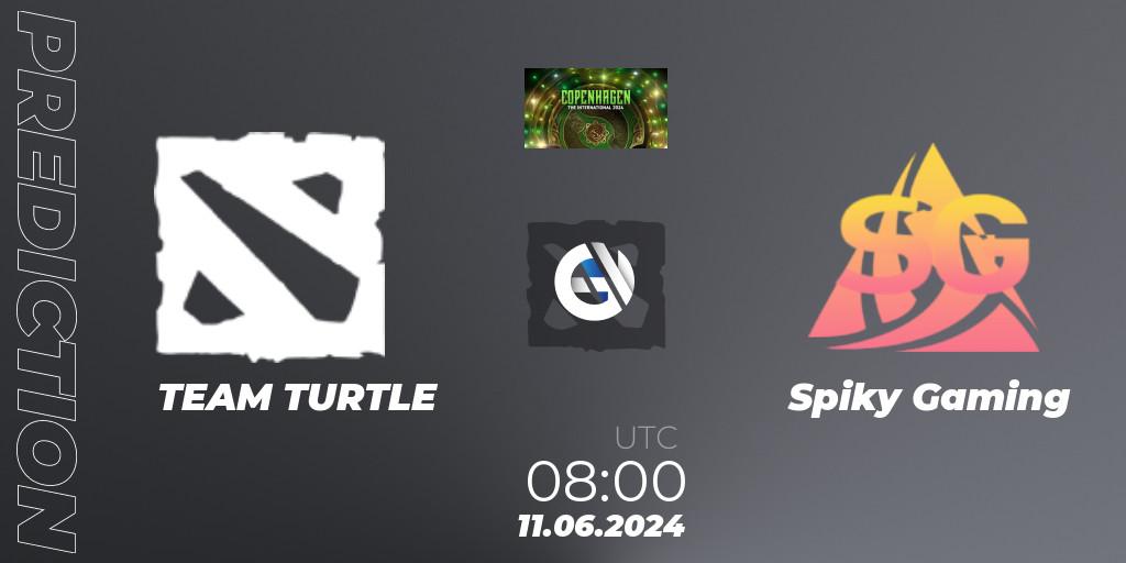 Prognose für das Spiel TEAM TURTLE VS Spiky Gaming. 11.06.2024 at 08:30. Dota 2 - The International 2024 - China Closed Qualifier