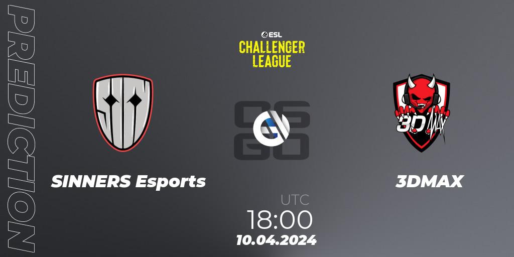 Prognose für das Spiel SINNERS Esports VS 3DMAX. 10.04.24. CS2 (CS:GO) - ESL Challenger League Season 47: Europe