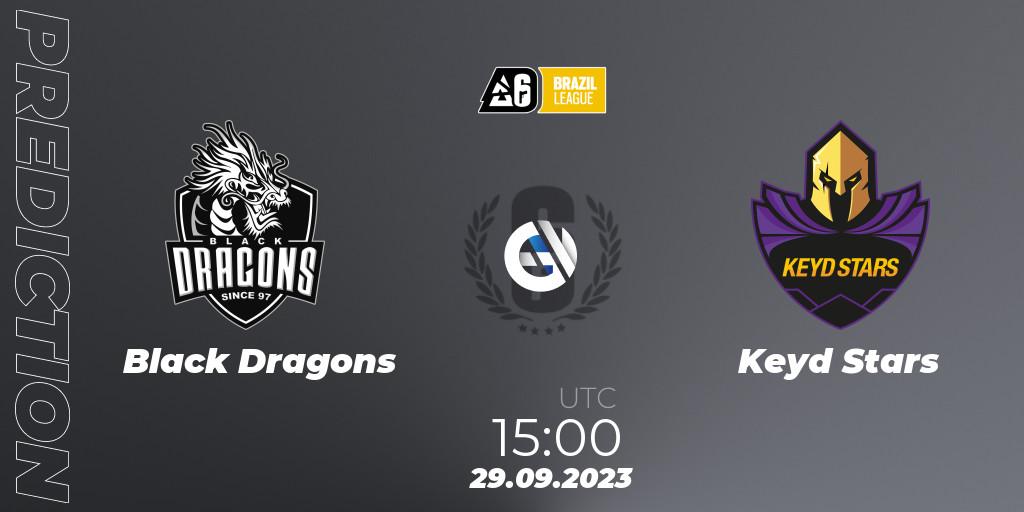 Prognose für das Spiel Black Dragons VS Keyd Stars. 29.09.2023 at 15:00. Rainbow Six - Brazil League 2023 - Stage 2