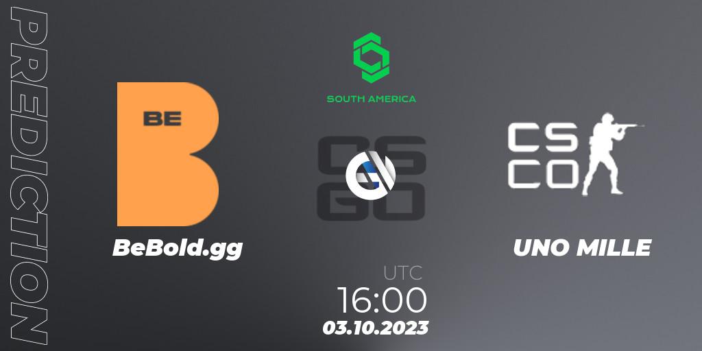 Prognose für das Spiel BeBold.gg VS UNO MILLE. 03.10.23. CS2 (CS:GO) - CCT South America Series #12