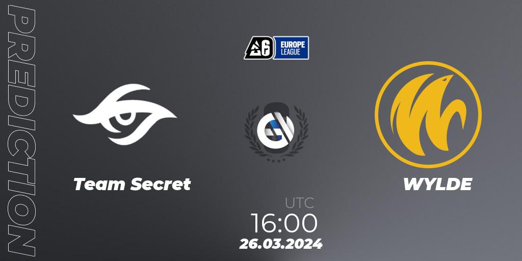 Prognose für das Spiel Team Secret VS WYLDE. 26.03.24. Rainbow Six - Europe League 2024 - Stage 1