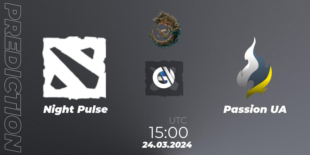 Prognose für das Spiel Night Pulse VS Passion UA. 24.03.24. Dota 2 - PGL Wallachia Season 1: Eastern Europe Open Qualifier #2