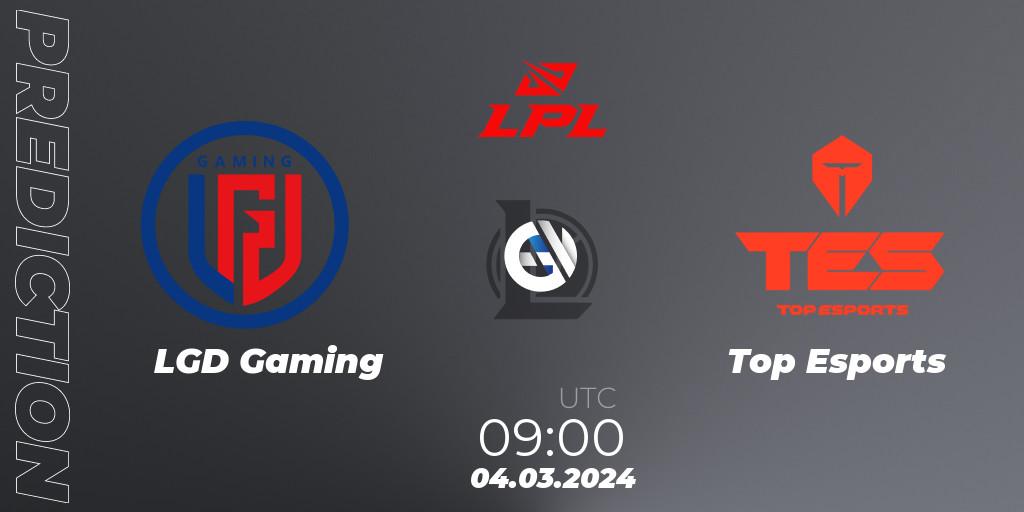 Prognose für das Spiel LGD Gaming VS Top Esports. 04.03.24. LoL - LPL Spring 2024 - Group Stage