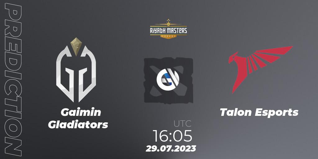 Prognose für das Spiel Gaimin Gladiators VS Talon Esports. 29.07.2023 at 18:31. Dota 2 - Riyadh Masters 2023