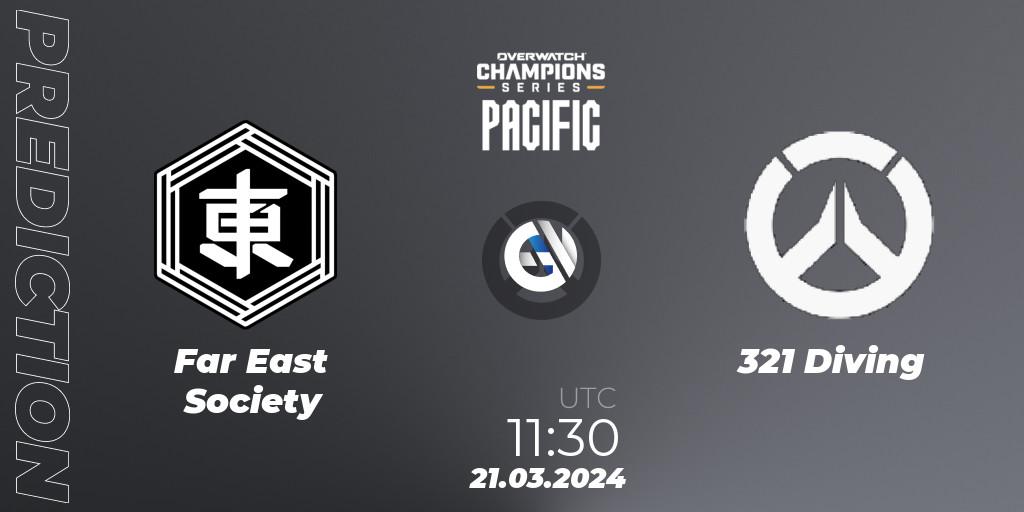 Prognose für das Spiel Far East Society VS 321 Diving. 21.03.24. Overwatch - Overwatch Champions Series 2024 - Stage 1 Pacific