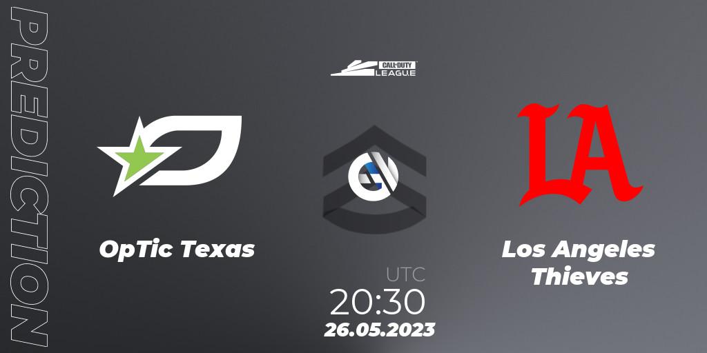 Prognose für das Spiel OpTic Texas VS Los Angeles Thieves. 26.05.2023 at 20:30. Call of Duty - Call of Duty League 2023: Stage 5 Major