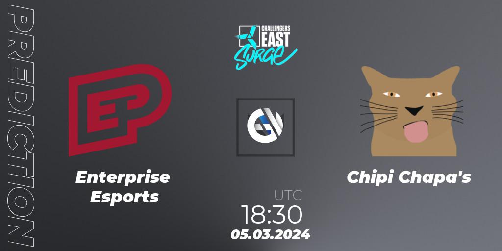 Prognose für das Spiel Enterprise Esports VS Chipi Chapa's. 05.03.24. VALORANT - VALORANT Challengers 2024 East: Surge Split 1