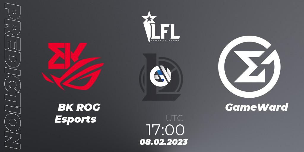 Prognose für das Spiel BK ROG Esports VS GameWard. 08.02.2023 at 18:00. LoL - LFL Spring 2023 - Group Stage