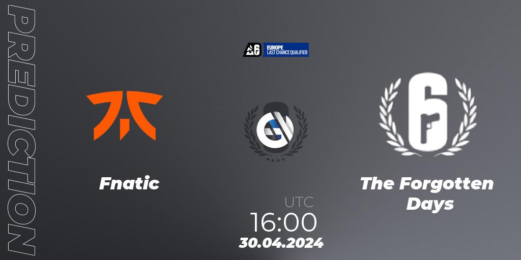 Prognose für das Spiel Fnatic VS The Forgotten Days. 30.04.24. Rainbow Six - Europe League 2024 - Stage 1 LCQ