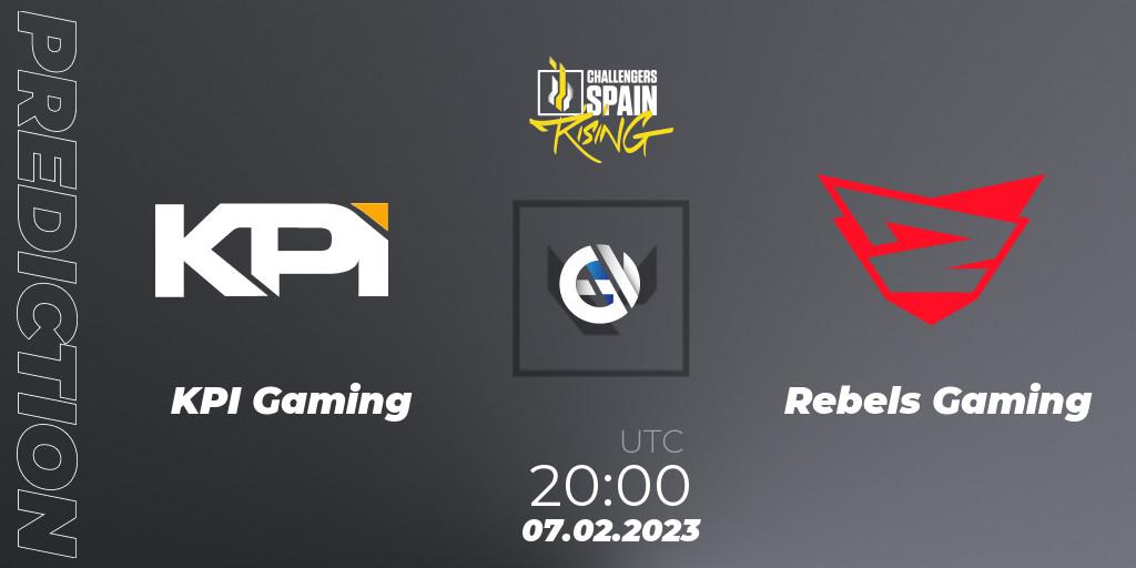 Prognose für das Spiel KPI Gaming VS Rebels Gaming. 07.02.23. VALORANT - VALORANT Challengers 2023 Spain: Rising Split 1