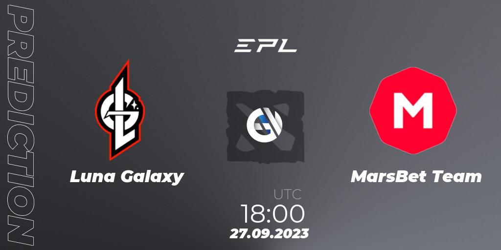 Prognose für das Spiel Luna Galaxy VS MarsBet Team. 28.09.23. Dota 2 - European Pro League Season 12
