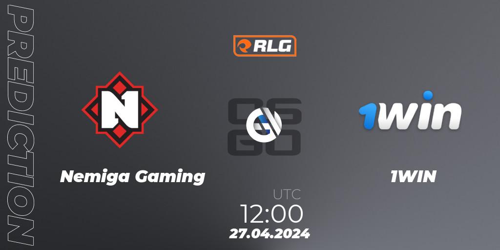Prognose für das Spiel Nemiga Gaming VS 1WIN. 27.04.24. CS2 (CS:GO) - RES European Series #3