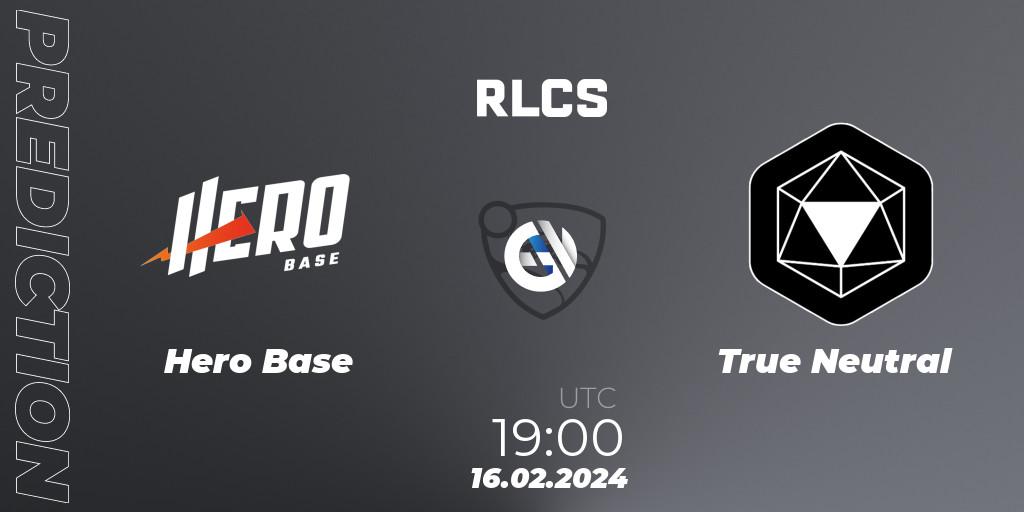 Prognose für das Spiel Hero Base VS True Neutral. 16.02.2024 at 19:00. Rocket League - RLCS 2024 - Major 1: SAM Open Qualifier 2