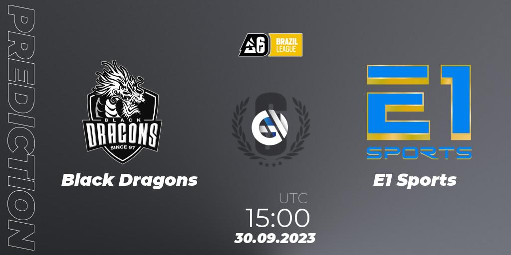 Prognose für das Spiel Black Dragons VS E1 Sports. 30.09.23. Rainbow Six - Brazil League 2023 - Stage 2
