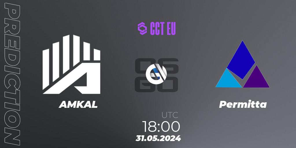 Prognose für das Spiel AMKAL VS Permitta. 31.05.2024 at 18:30. Counter-Strike (CS2) - CCT Season 2 Europe Series 4