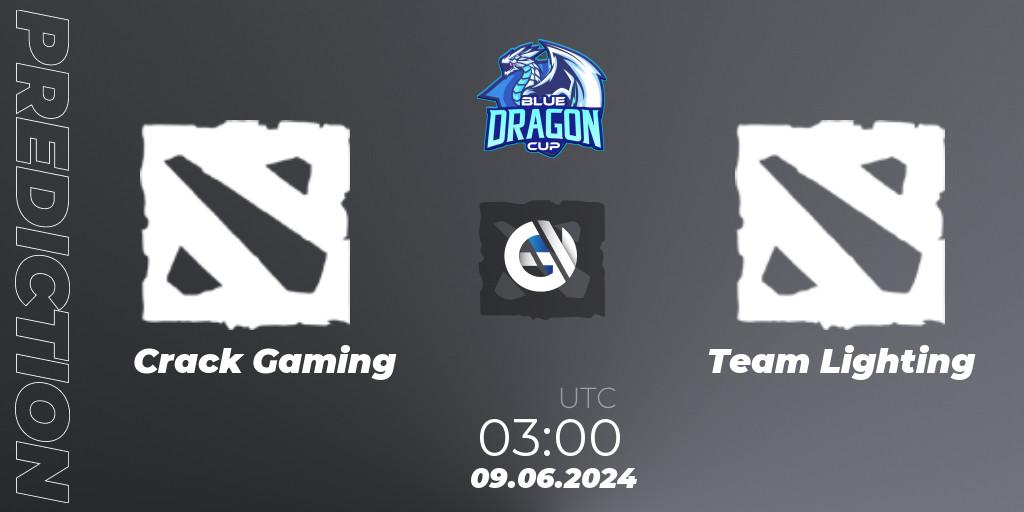 Prognose für das Spiel Crack Gaming VS Team Lighting. 12.06.2024 at 03:00. Dota 2 - Blue Dragon Cup