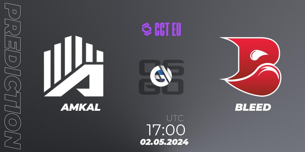 Prognose für das Spiel AMKAL VS BLEED. 02.05.2024 at 18:15. Counter-Strike (CS2) - CCT Season 2 Europe Series 1