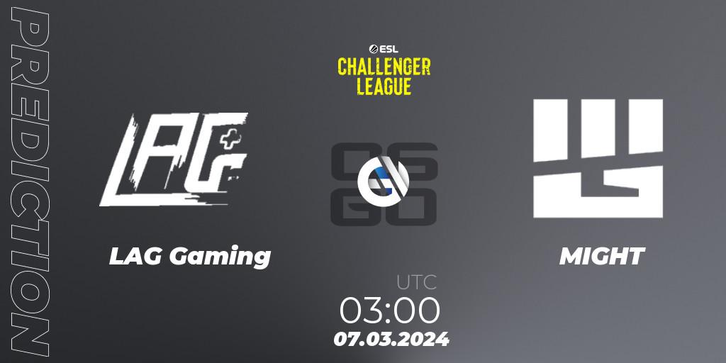 Prognose für das Spiel LAG Gaming VS MIGHT. 07.03.24. CS2 (CS:GO) - ESL Challenger League Season 47: North America
