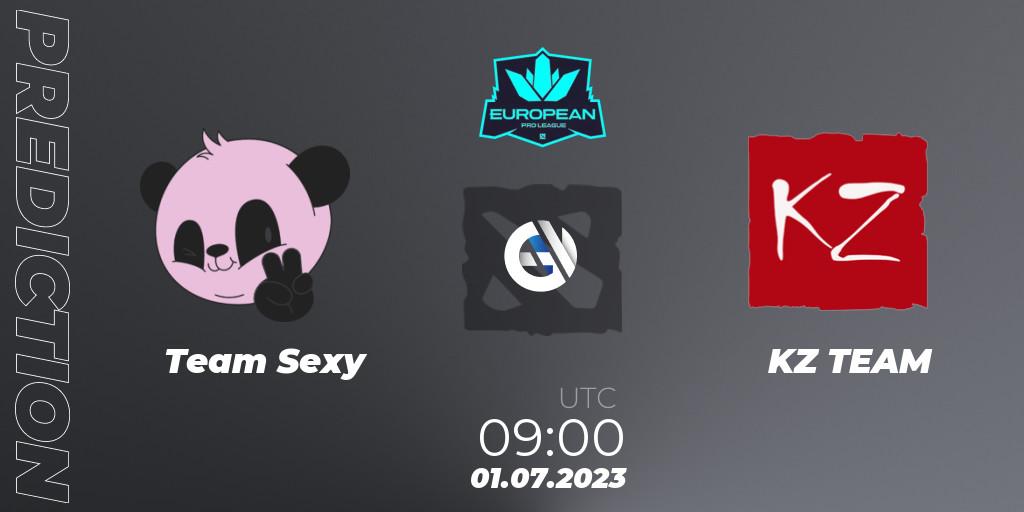 Prognose für das Spiel Team Sexy VS KZ TEAM. 01.07.2023 at 15:01. Dota 2 - European Pro League Season 10