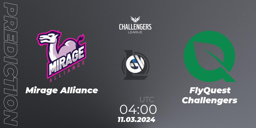 Prognose für das Spiel Mirage Alliance VS FlyQuest Challengers. 11.03.24. LoL - NACL 2024 Spring - Group Stage