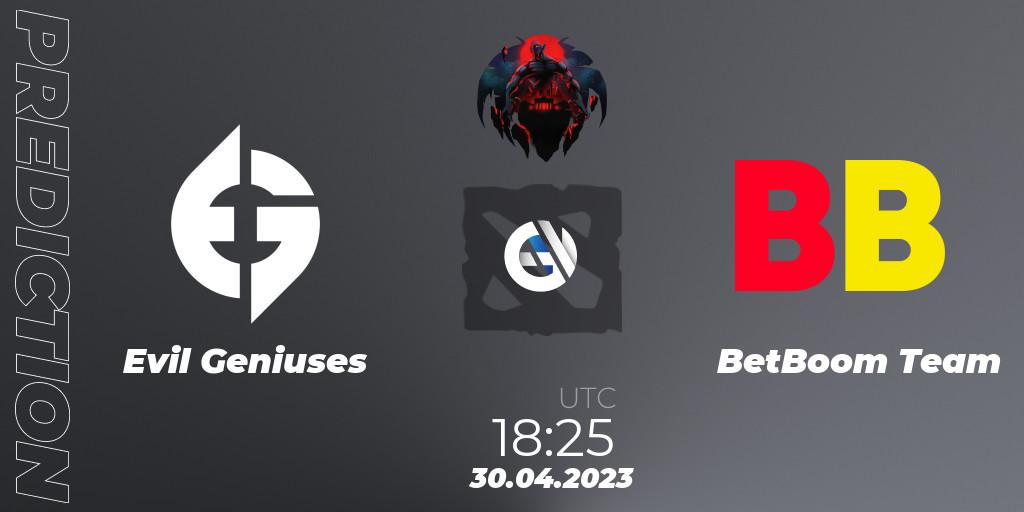Prognose für das Spiel Evil Geniuses VS BetBoom Team. 30.04.23. Dota 2 - The Berlin Major 2023 ESL - Group Stage