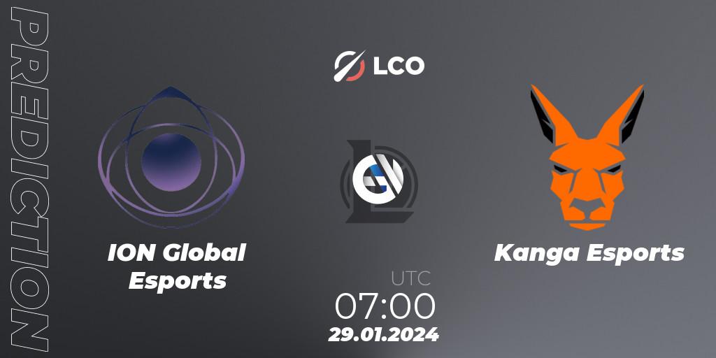 Prognose für das Spiel ION Global Esports VS Kanga Esports. 29.01.24. LoL - LCO Split 1 2024 - Group Stage